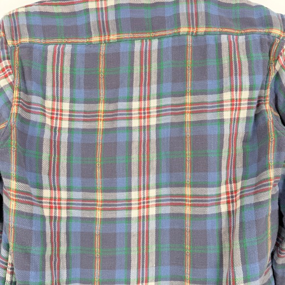 Polo Ralph Lauren Flannel Shirt Women S Blue Plaid Relaxed Fit Cabincore Grunge - Picture 12 of 12